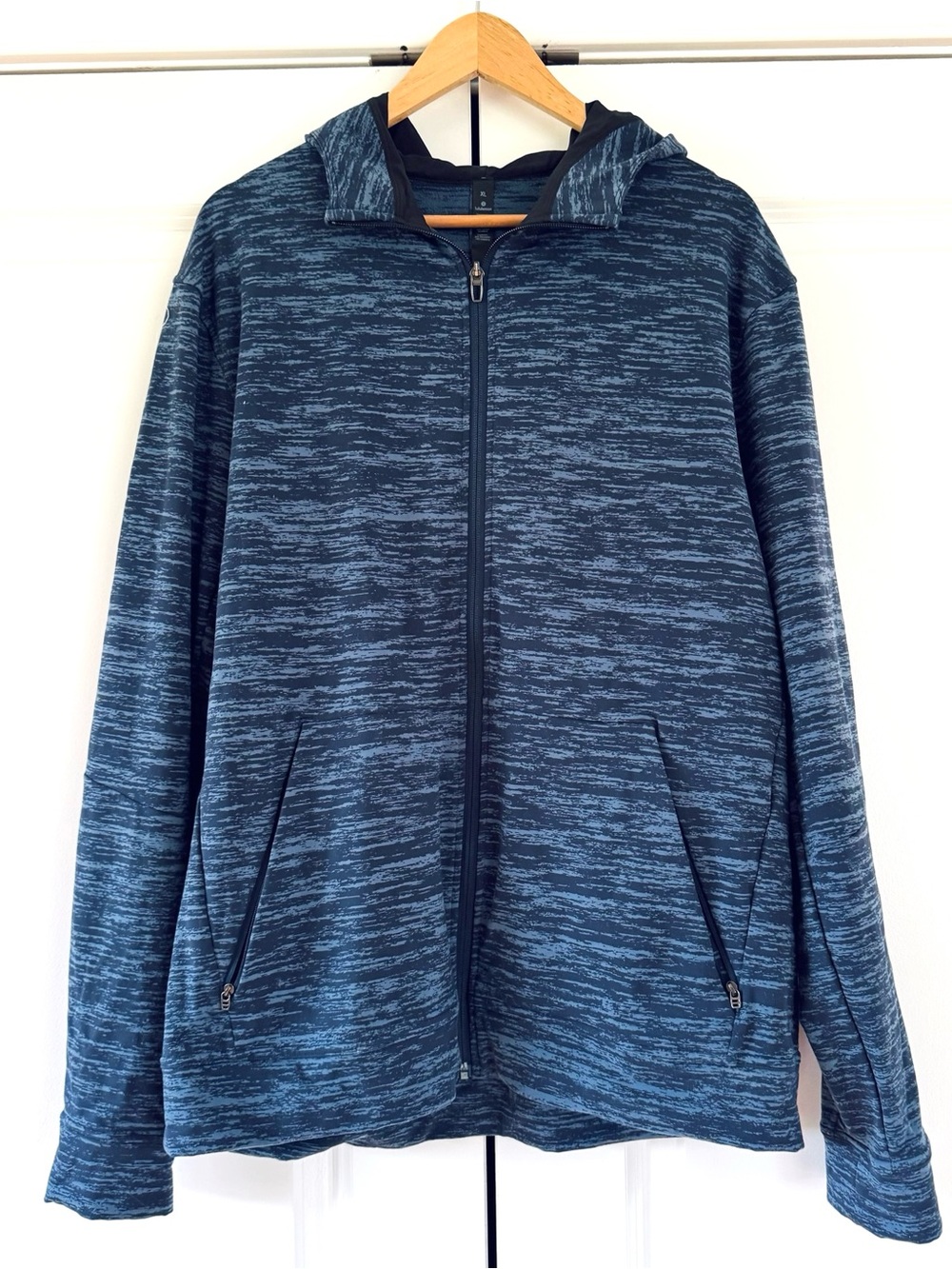 Lululemon City Sweat Full Zip Hoodie Jacket Heather Blue Gym Athletic Size XL
